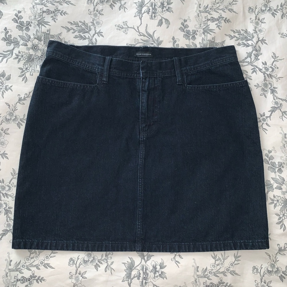 Club Monaco Black Denim Skirt